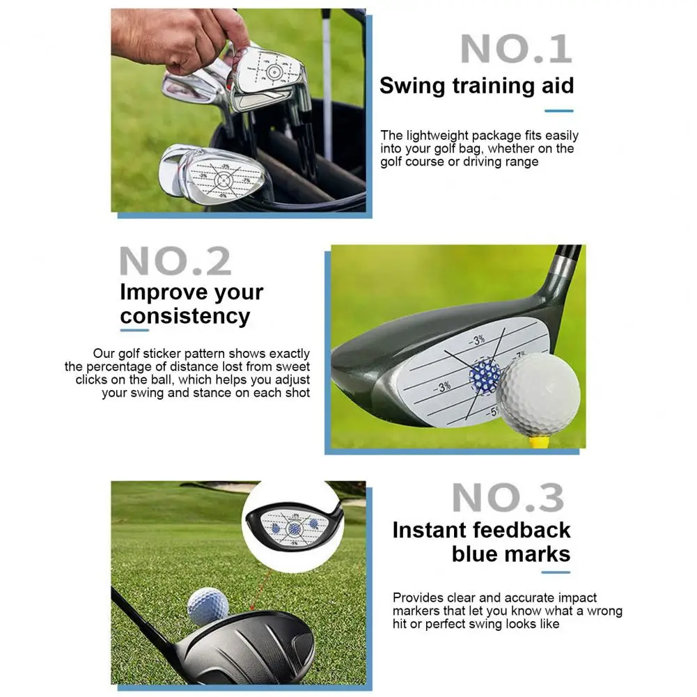 Golf Impact Label 50pcs Golf Impact Tape Labels for Iron Wood Fairway Clubs Sweet Spot Training Aid Consistency for Swing