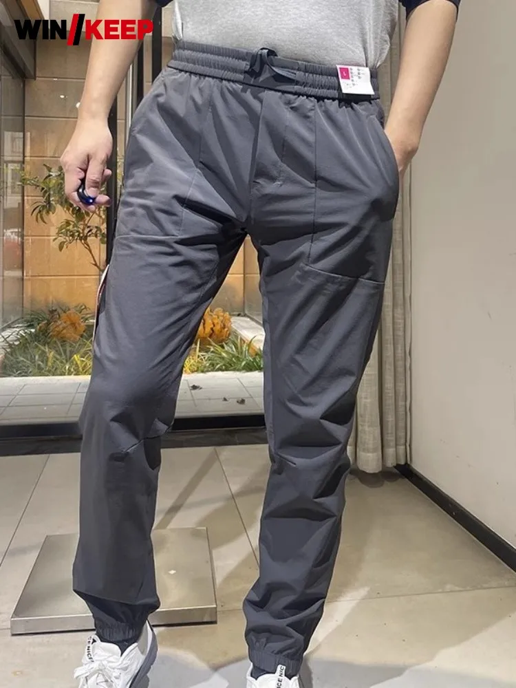 

Весна-лето, уличные походные и кемпинговые мужские спортивные брюки для бега, дышащие водонепроницаемые брюки для альпинизма с мягкой оболочкой на шнурке