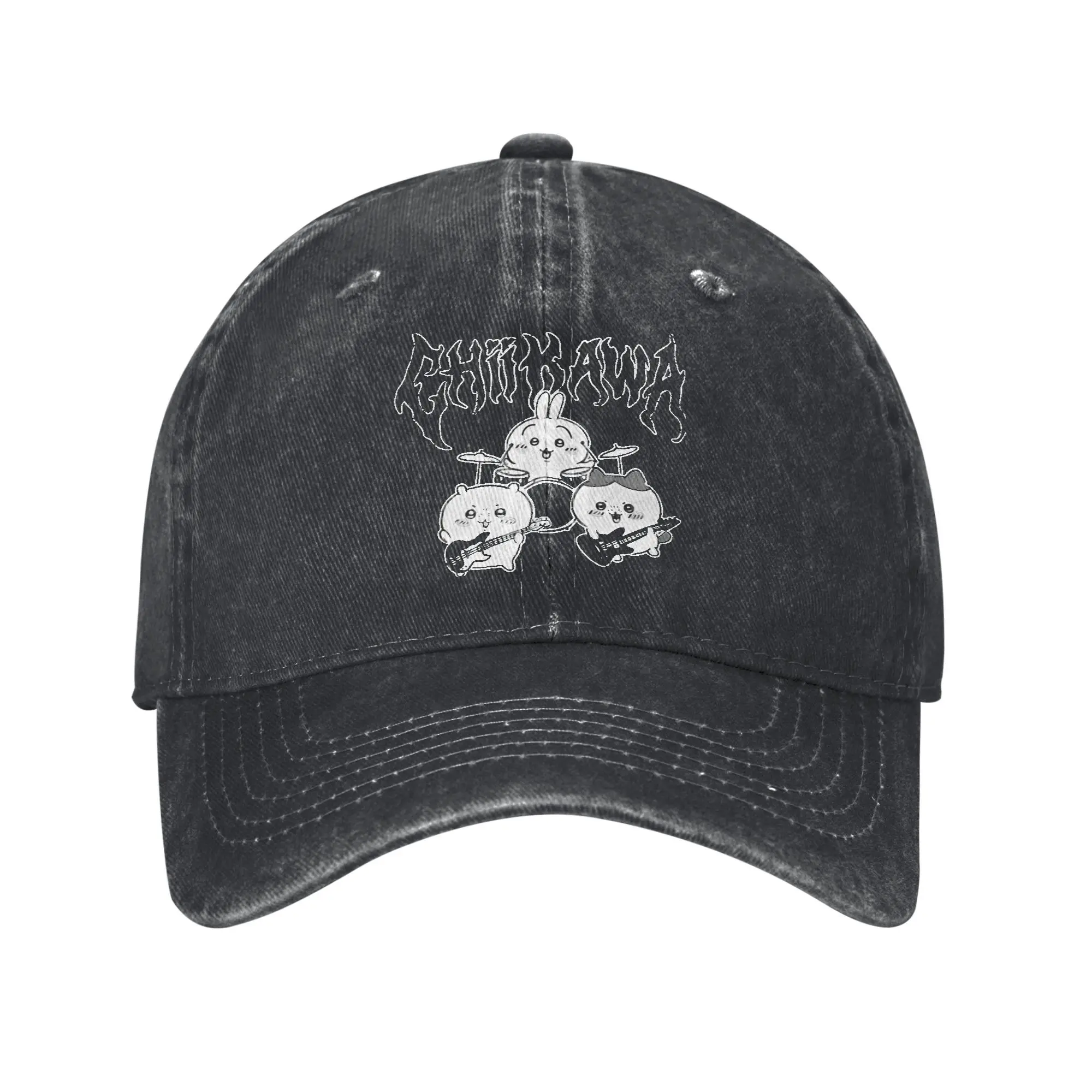 

Heavy Metal Chiikawa Usagi Hachiware Unisex Baseball Cap Meme Distressed Denim Washed Hats Outdoor Workouts Adjustable Headwear