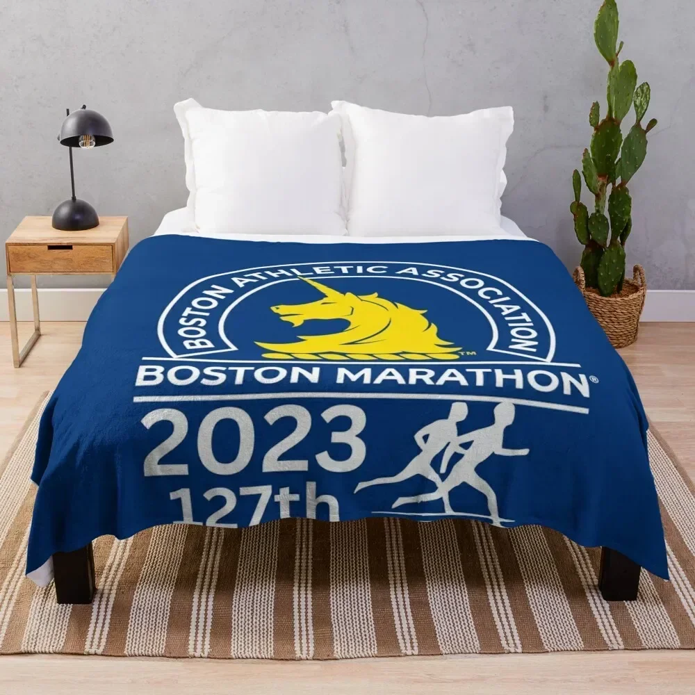 

Boston Marathon 2023 Throw Blanket Fade Resistant Durable Throw Blanket