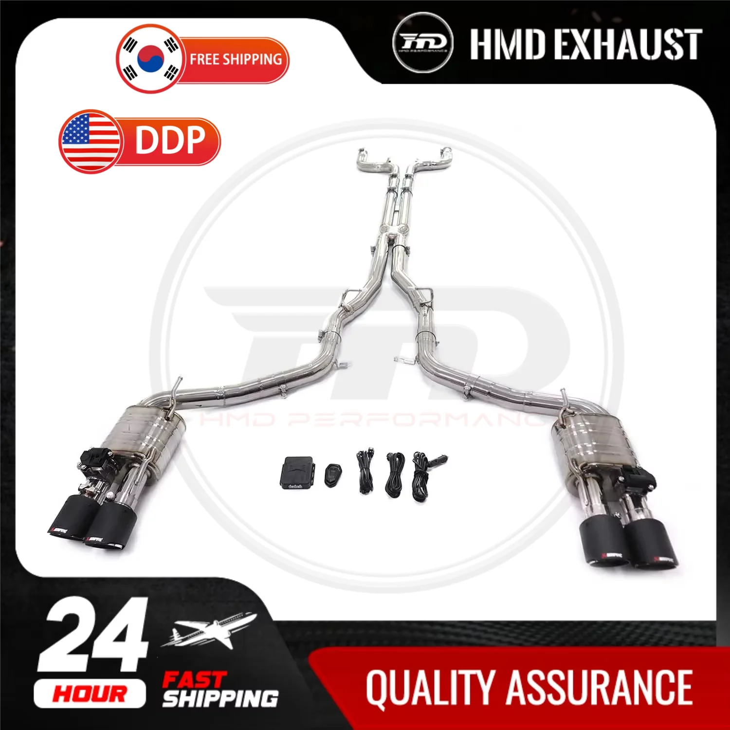 

HMD Catback for Maserati Ghibli 2.0T 3.0T 2015 Performance Exhaust Pipe with Valve Muffler SS304 Exhaust System