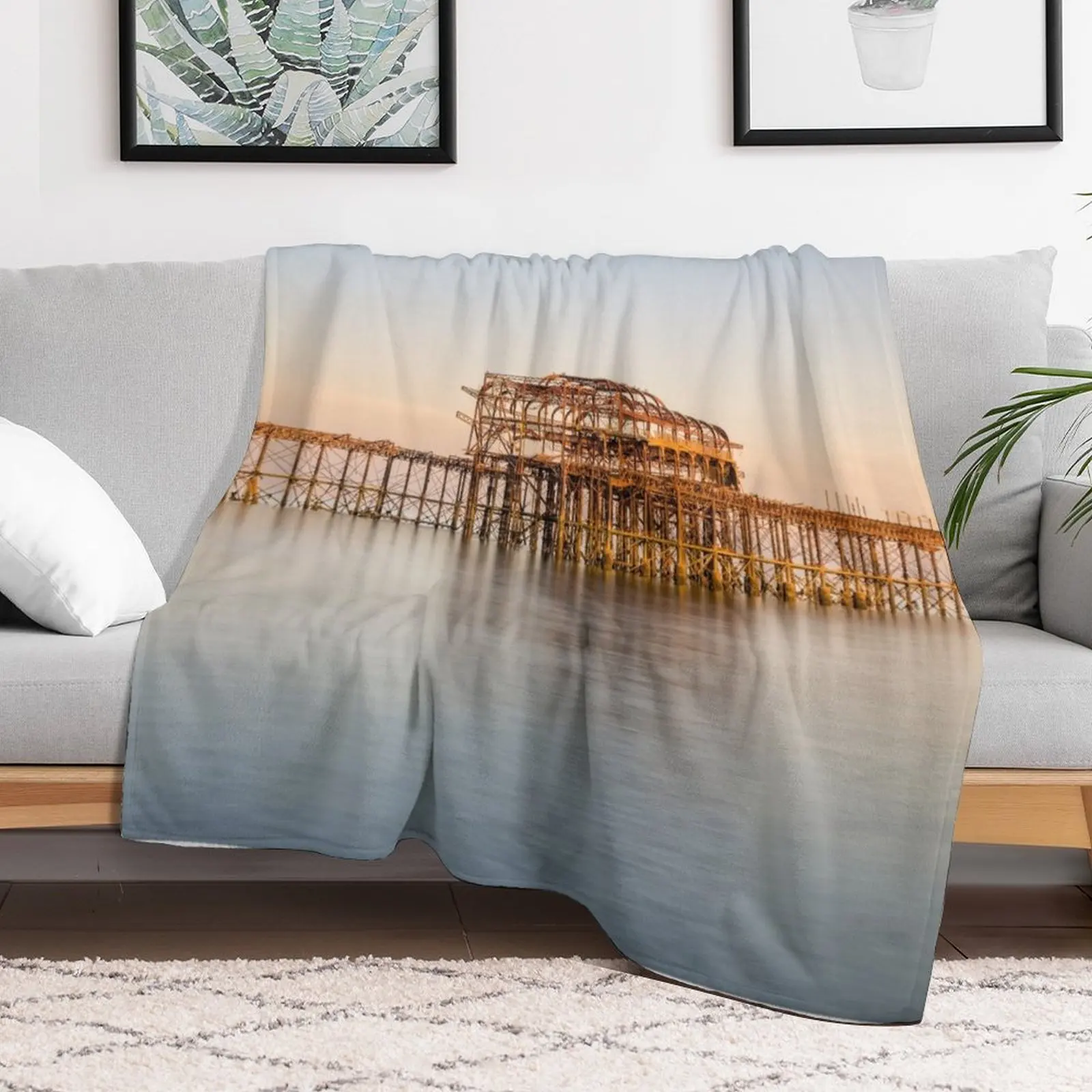 Brighton West Pier Throw Blanket Weighted Picnic christmas gifts Blankets