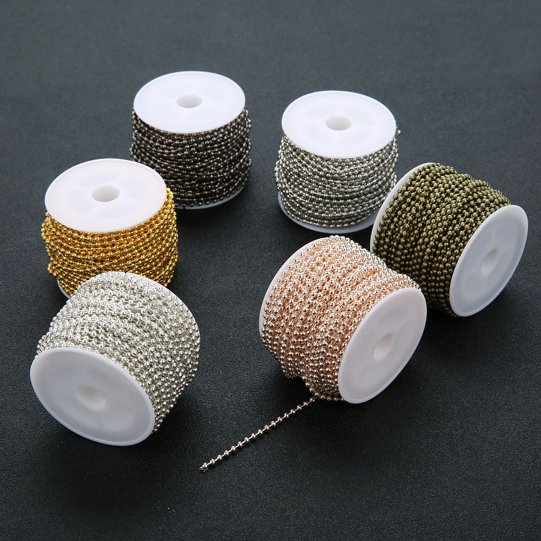 10yards/roll 1.5/2/2.4mm Metal Iron Ball Beads Chains Link Chains For DIY Jewelry Making Necklace Bracelet Accessories Wholesale view 4