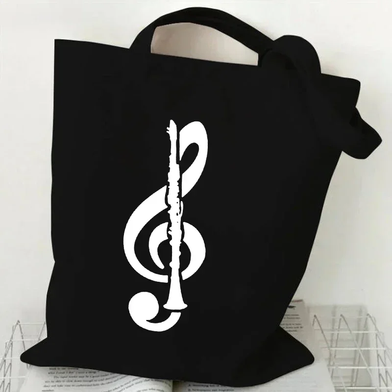 Borse da donna Nota musicale Borsa in tela con battito cardiaco Borsa divertente per borsa tote alla moda per adolescenti Borsa laterale di marca di