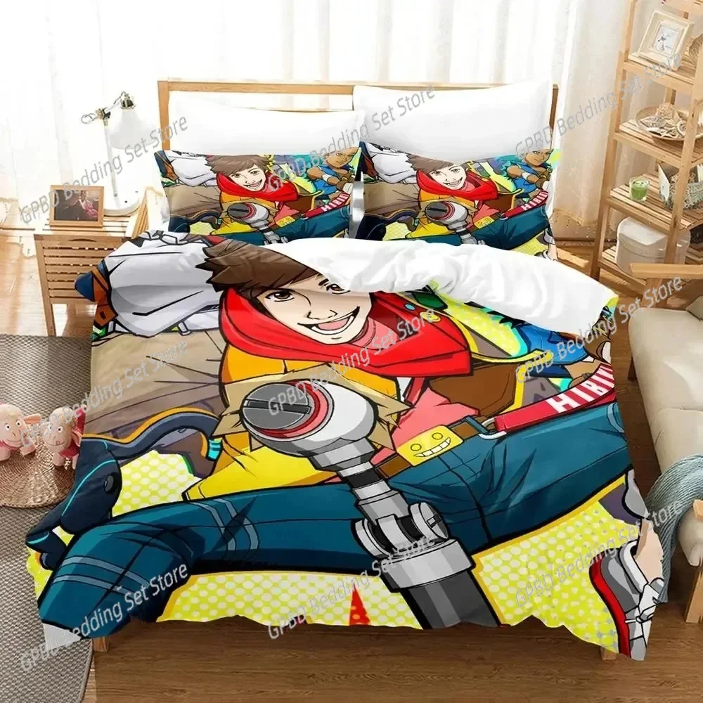 أنيمي لعبة مرحبا فاي طقم سرير غطاء لحاف طقم سرير غطاء لحاف المخدة المعزي الملك الملكة حجم الأولاد الكبار طقم سرير