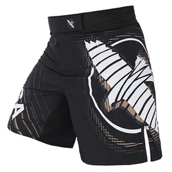 Pantalon d'entraînement de boxe respirant, dragon noir, aigle vif, muay-thaï, MMA court, objectifs de kickboxing, MMA