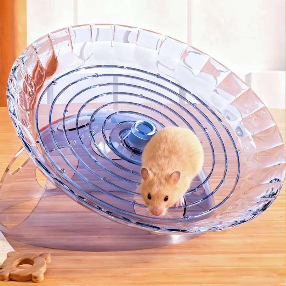 2-in-1 Silent Flying Saucer Hamster Wheel with Hideout-Dual-Bearing Spinner Non-Slip Exercise Wheel for Gerbils Chinchillas