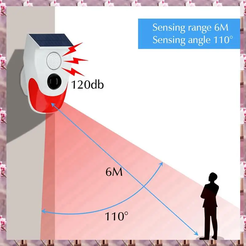 2025 Outdoor Solar Human Body Sensing System Sensors With Remote Controller 120DB High Decibel For Home Burglar System,Outdoor S