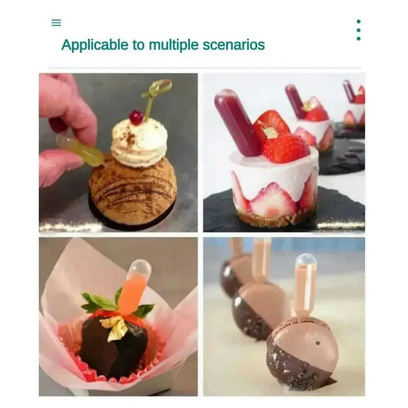 4ml Transparent Liquid Dropper Mini Heart Shape Pasteur Pipette Plastic Squeeze Dropper Cupcake,  Dessert Tool Pipettes