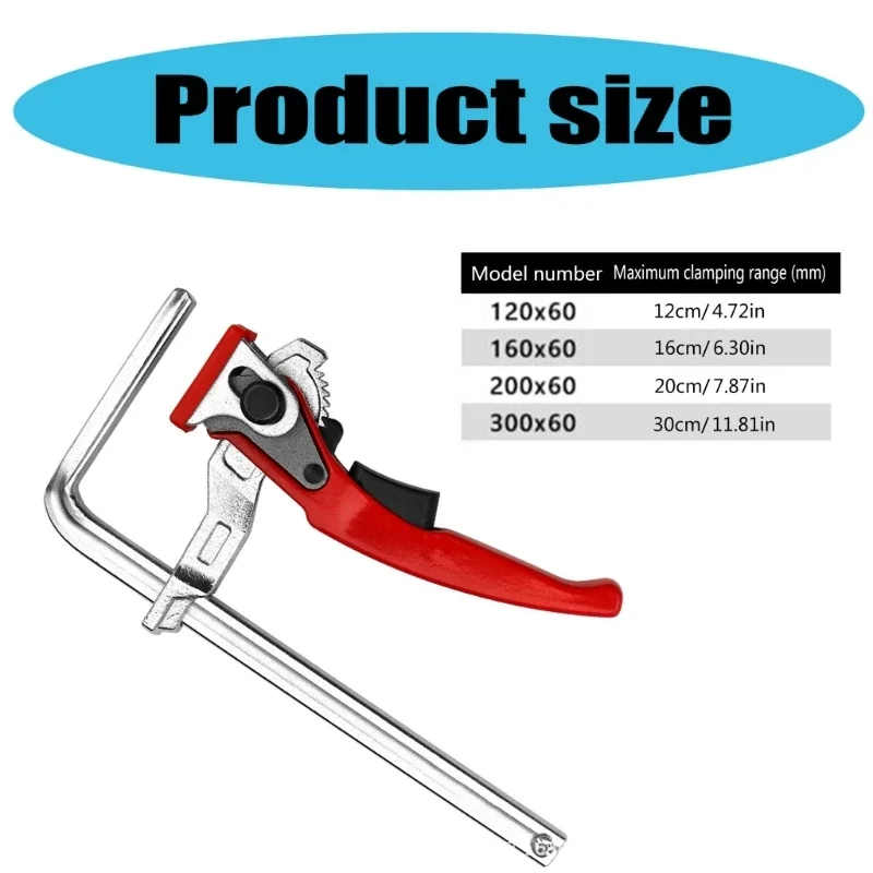 งานไม้เดสก์ท็อป Quick Acting กด Clamps งานไม้คลิปแกะสลัก Routing ม้านั่งสุนัข Clamps