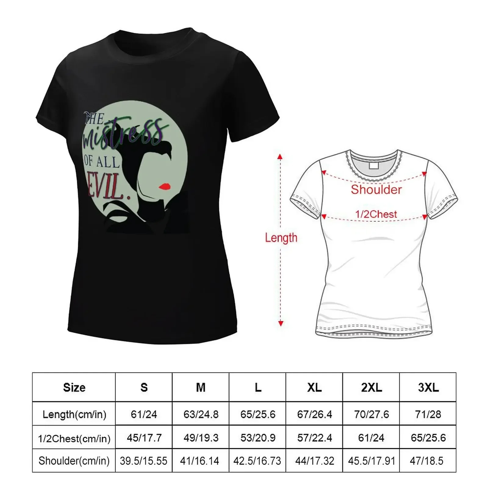Mistress of All Evil T-Shirt oversized tees animal print shirt for girls cotton t shirts Women