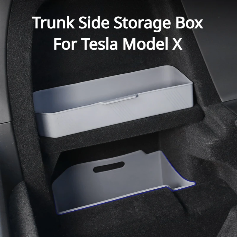 

Trunk Side Storage Box Silicone Trunk Storage Organize Stowing Tidying Waterproof Car Interior Accessories For Tesla Model X