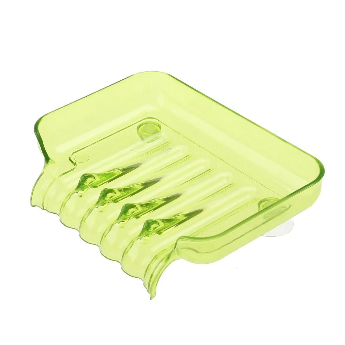 Soap Dish with 2 Suckers Colorful Bathroom Wall Mount Hollow Drain Design Soap Box Storage Tray Shower Smooth Surface