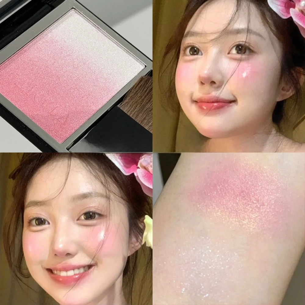 Fard in polvere di colore sfumato Multi-Purpose Fard glitter perlescente Palette di ombretti Evidenzia cosmetici per ombretti