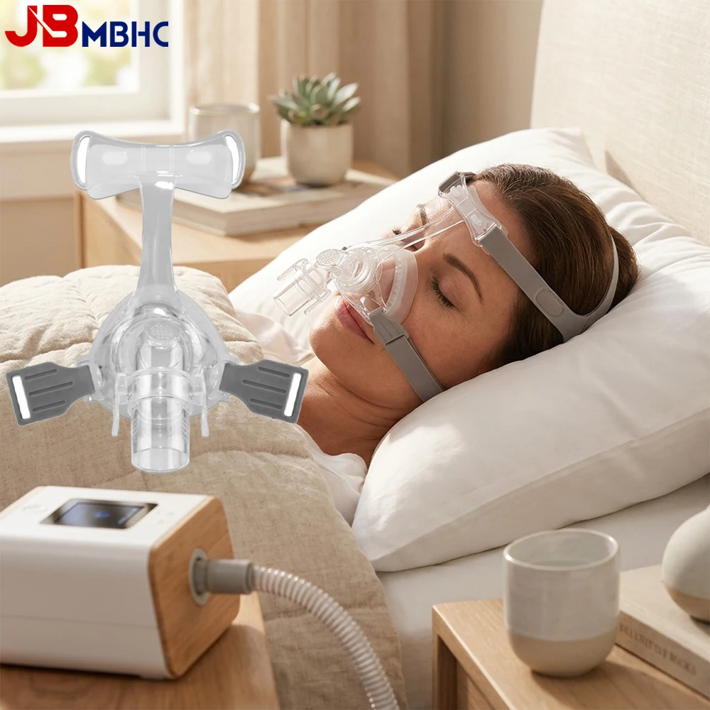 Universal CPAP Nasal Sleep Mask with Forehead Support, Silicone Perfect Sealing Nose Mask with Headgear, Elbow/Swivel, Cushion