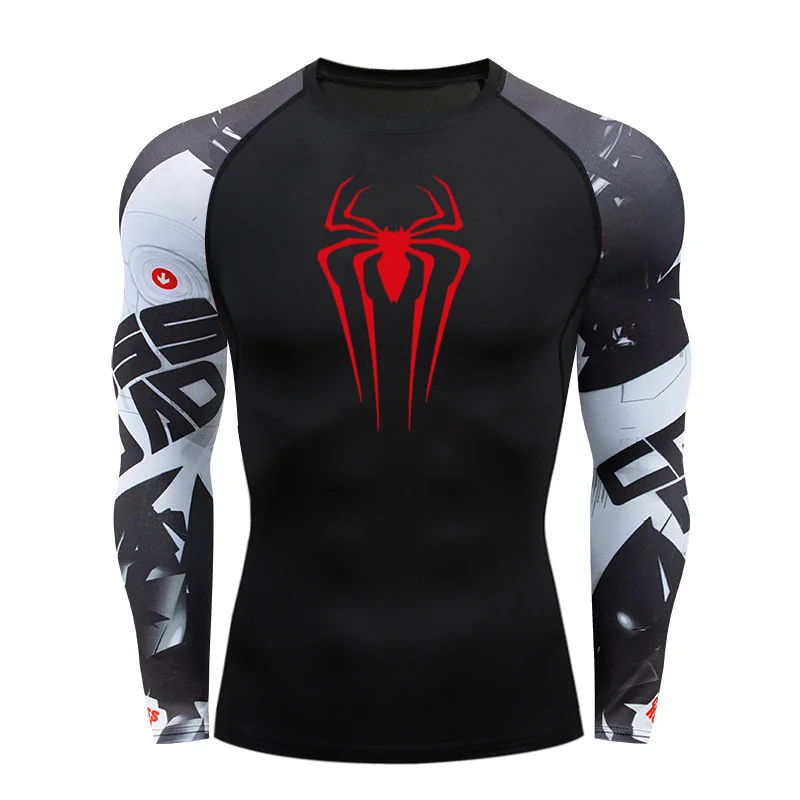 New Compression Shirt Men Fitness Gym Super Hero Sport Running T-Shirt Rashgard Tops Tee Quick Dry Long Sleeve T-Shirt For Men