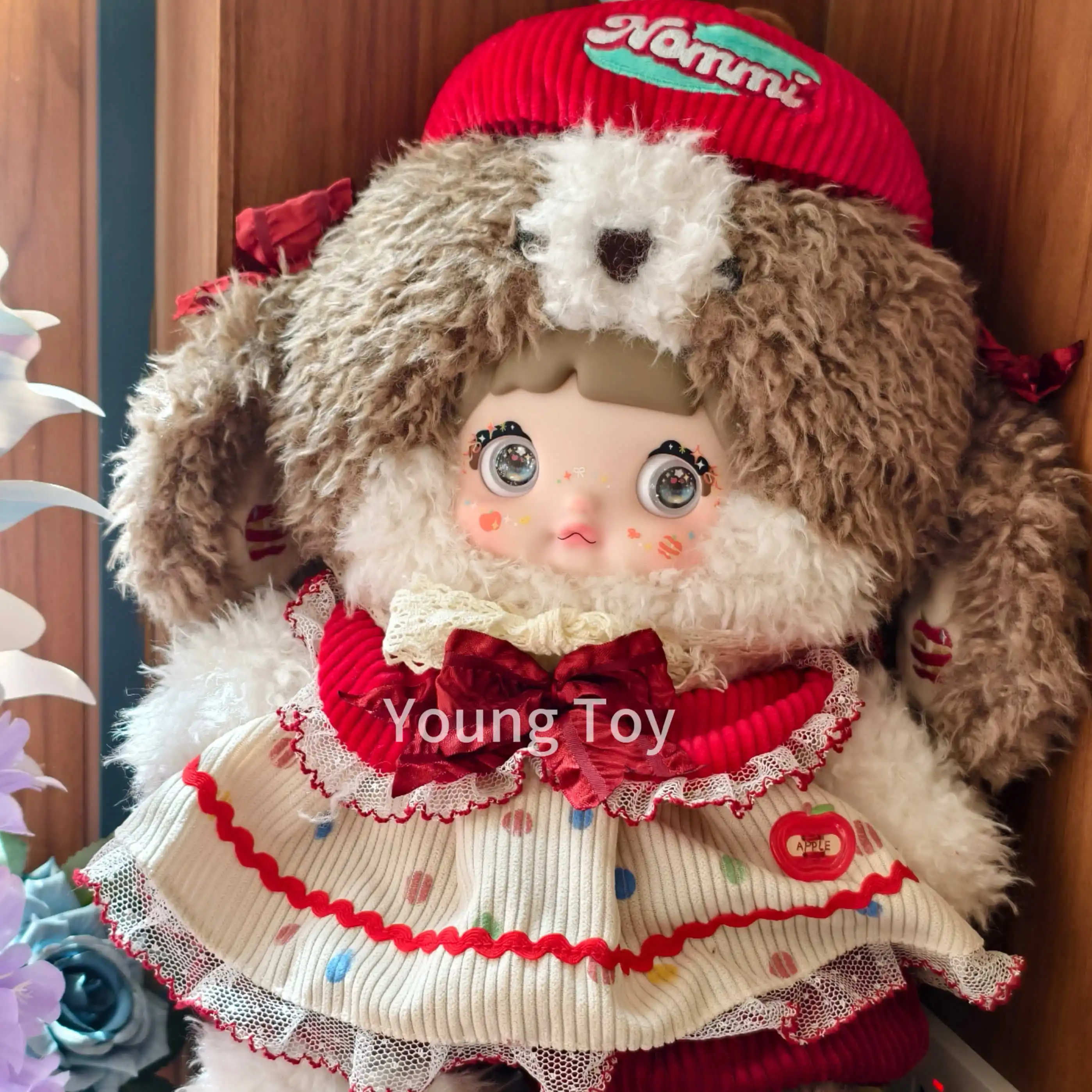 Novo nommi 400% mordida em apple vinil grande boneca elevador de pelúcia coelho boneca coleção decoração do quarto edição limitada presente