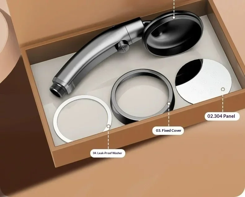 Verstellbarer Handbrausekopf mit Hochdruck-Duschsprüher und Ein-Klick-Wasserstopp-Düse für Haushalt und Badezimmer – Detail 15