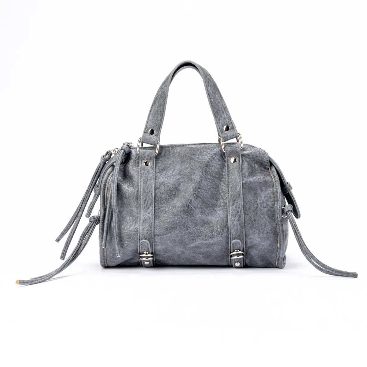 

Vintage Fashion Rivets Motocycle Casual Shoulder Bag Women Luxury Tote Shopping Bag Female Handbag Boston Zipper Crossbody