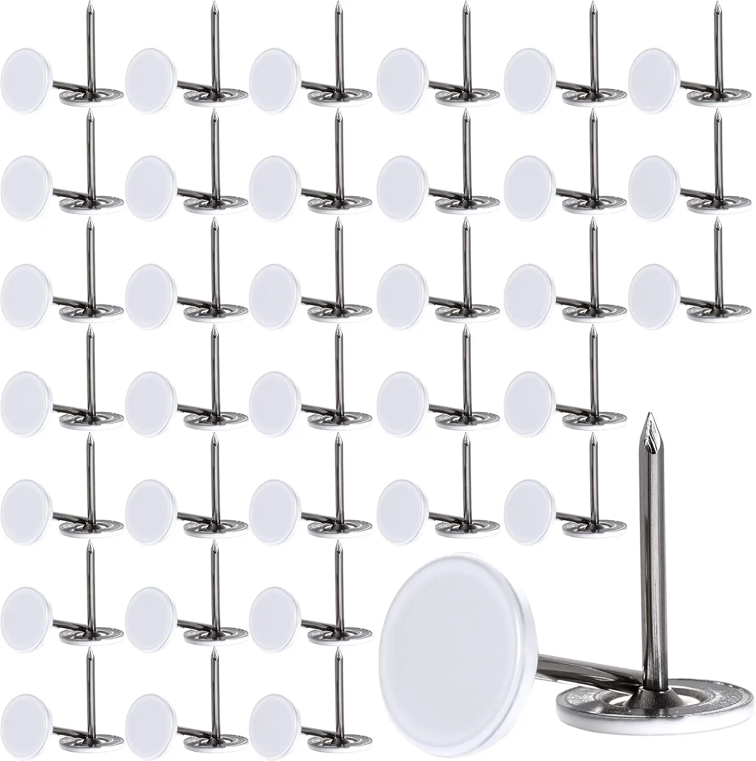 

100pcs Metal Thumb Tacks, Heavy Duty Flat Head Push Pins for Photos Notes Maps Wall Decor