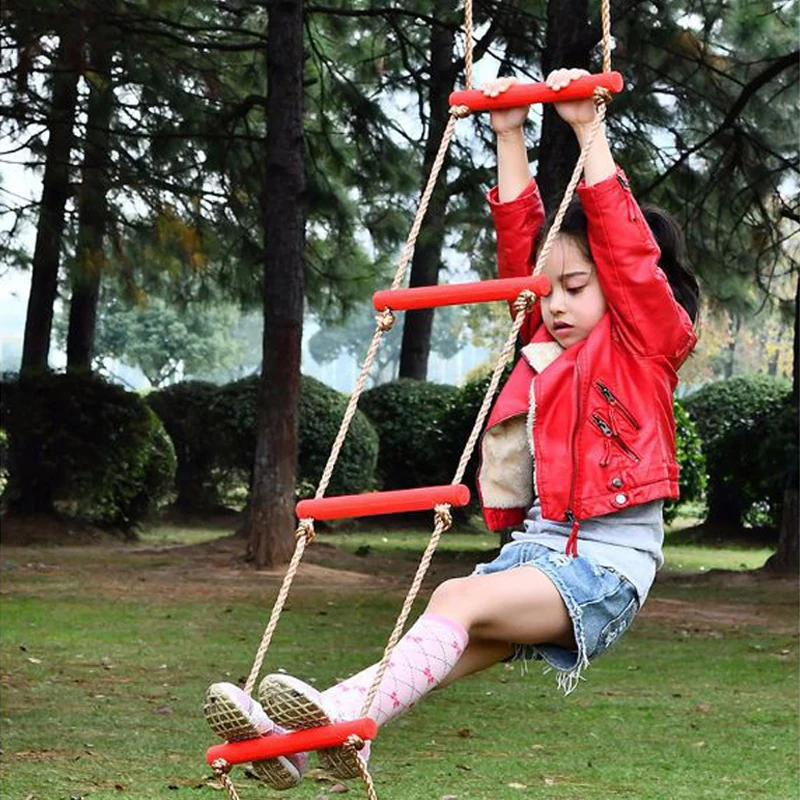 Escalera de cuerda para niños, escalera colgante, escalada, jungla, gimnasio, obstáculos, patio trasero, exterior, interior, gimnasio en casa, juguetes de coordinación