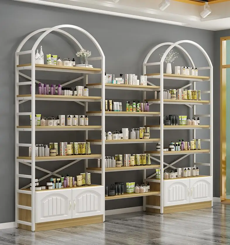 Cosmetics display cabinet beauty salon shelf multi-layer display rack manicure shop display cabinet