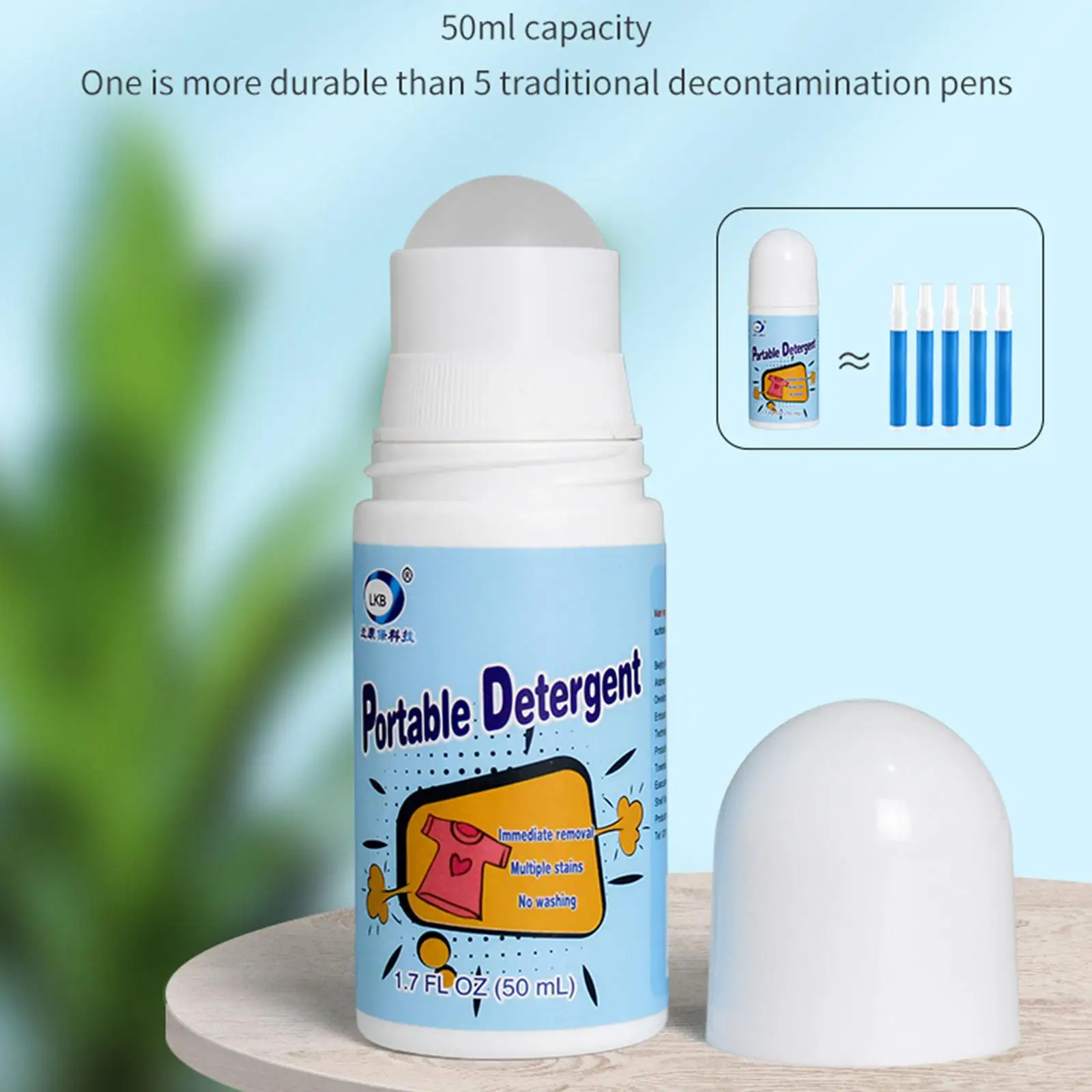 50 ml Kleidungsfleckenentferner Dekontaminationskugel Reiniger Fleck No-Wash Entferner Perlenfleck Reinigungsmittel Magische Kaffeeölrolle