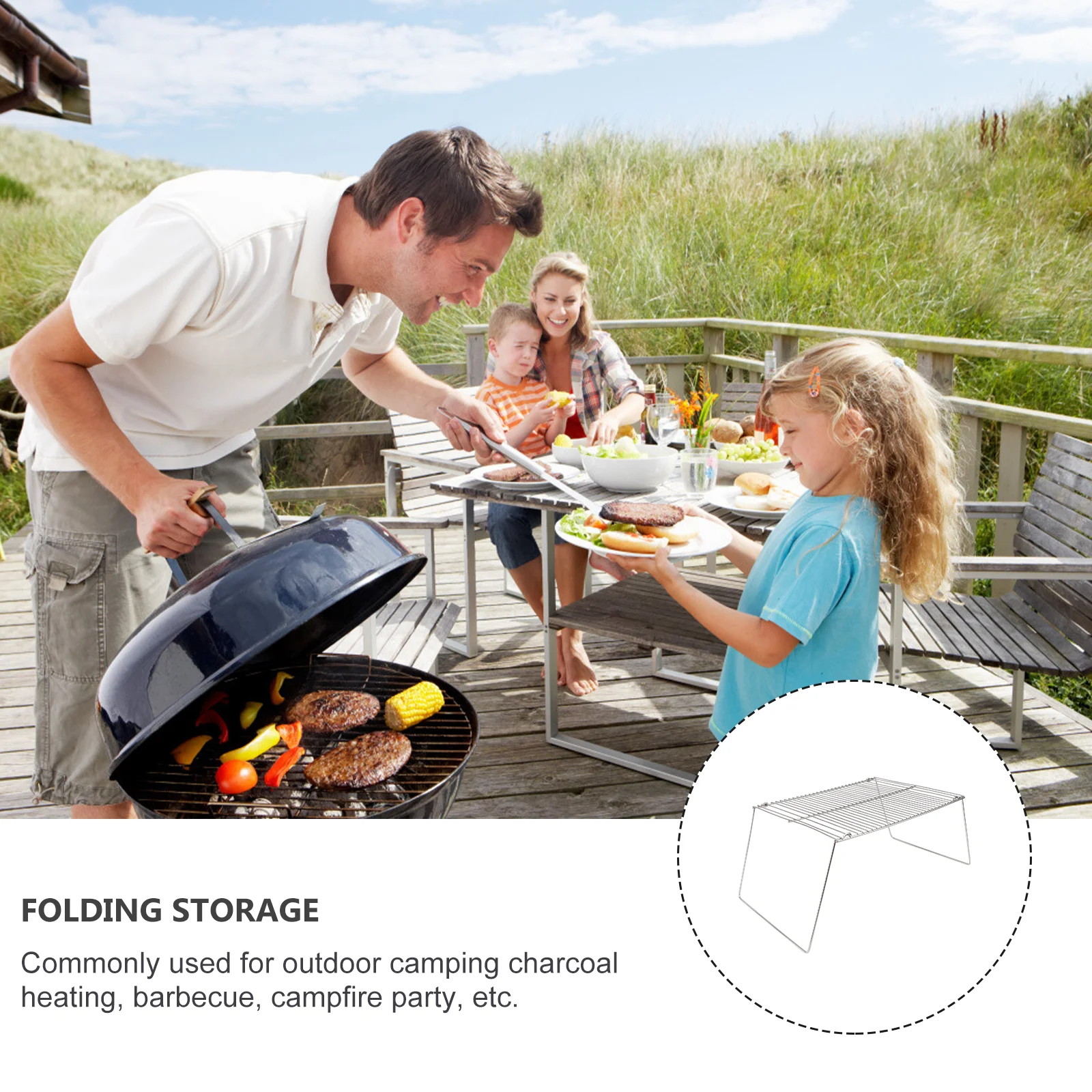 

Portable Barbecue Grill Outdoor BBQ Rack Wire Mesh Sturdy Furnace Camping Picnic Tools Lightweight Durable Stainless Steel