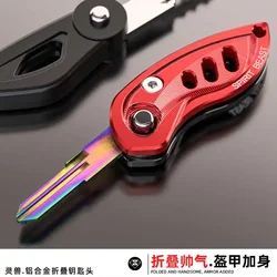 Spirit Beast Motorcycle Folding Key Shell Motorbike Universal Left Right Slot Key Embryo Cover for Honda Benelli Suzuki Yamaha