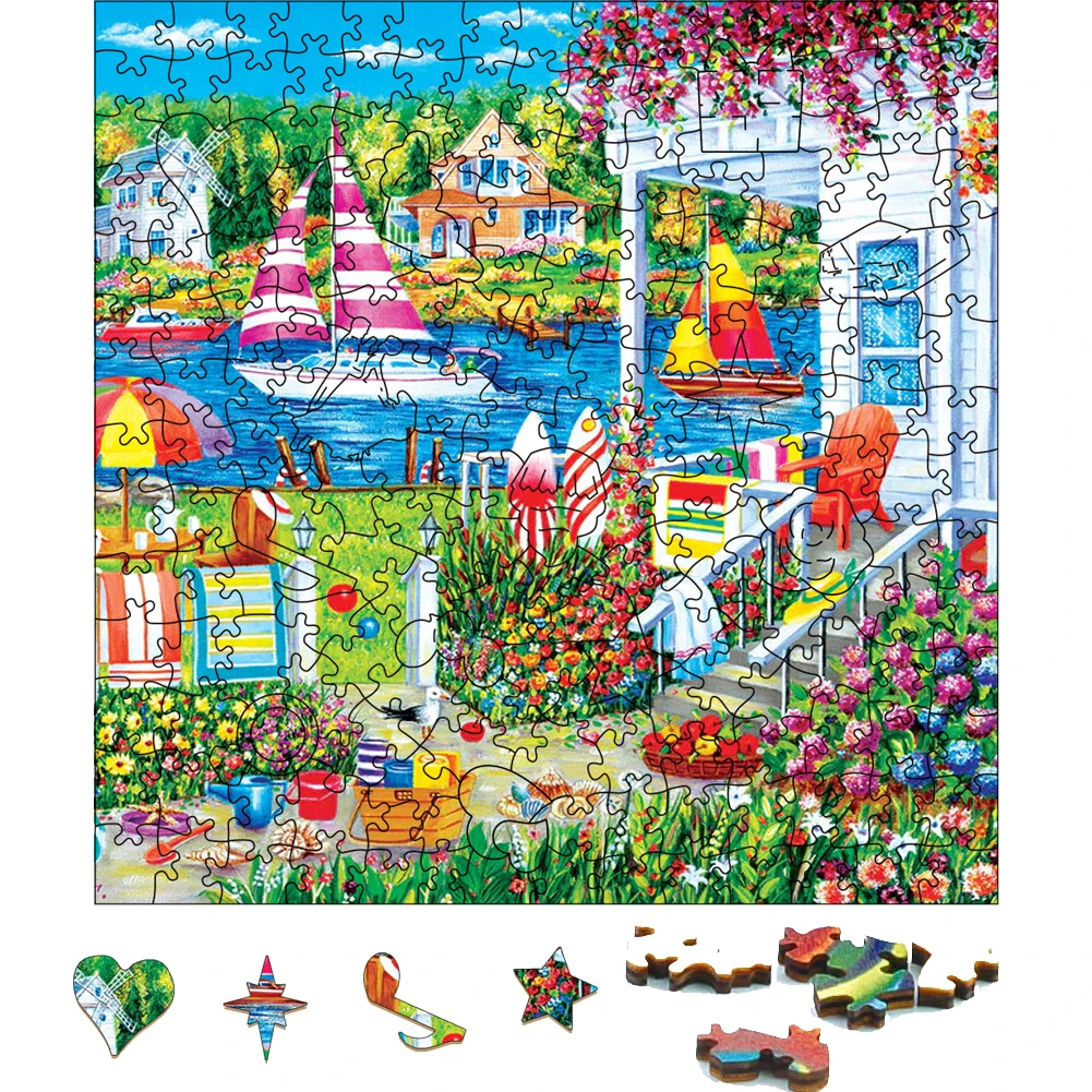 Huis Op Het Water Houten Puzzel Speelgoed Voor Volwassenen Houten Puzzel Huisdecoratie Bordspel Hout Landschap Speelgoed Voor Kinderen