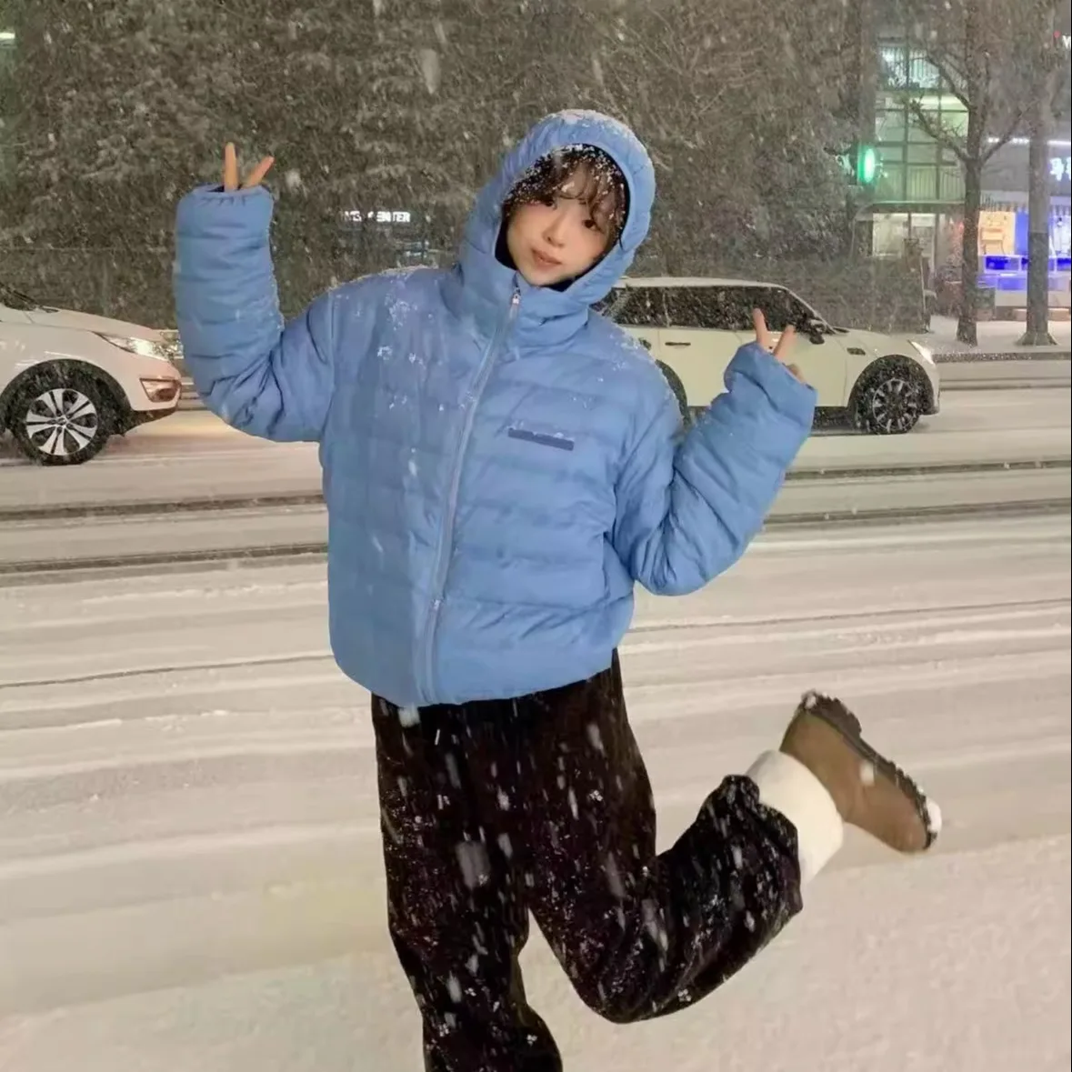 

Smoothmod90 Goose down Jaet Zipper Lightweight Casual Retro Ribbone down Coat East Gate Production ort Length Thin Model