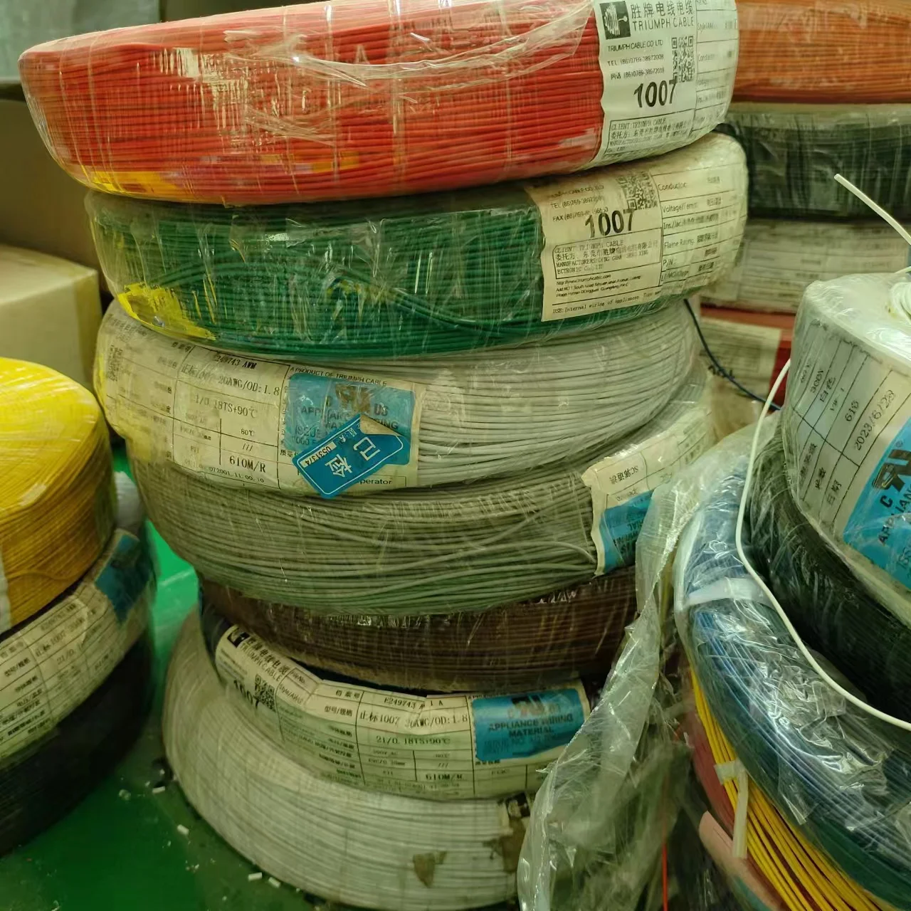 Angitu-us標準電子線、錫メッキ銅、1.8mm、PVCケーブル、黒、白、黄色、赤、紫、青、緑、1007、20awg、50m