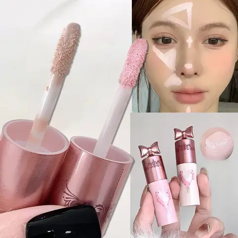 Corrector líquido rosa de hadas para iluminar, líquido reparador facial, alto brillo, mate, cubierta duradera Natural, maquillaje para manchas de acné y círculo oscuro