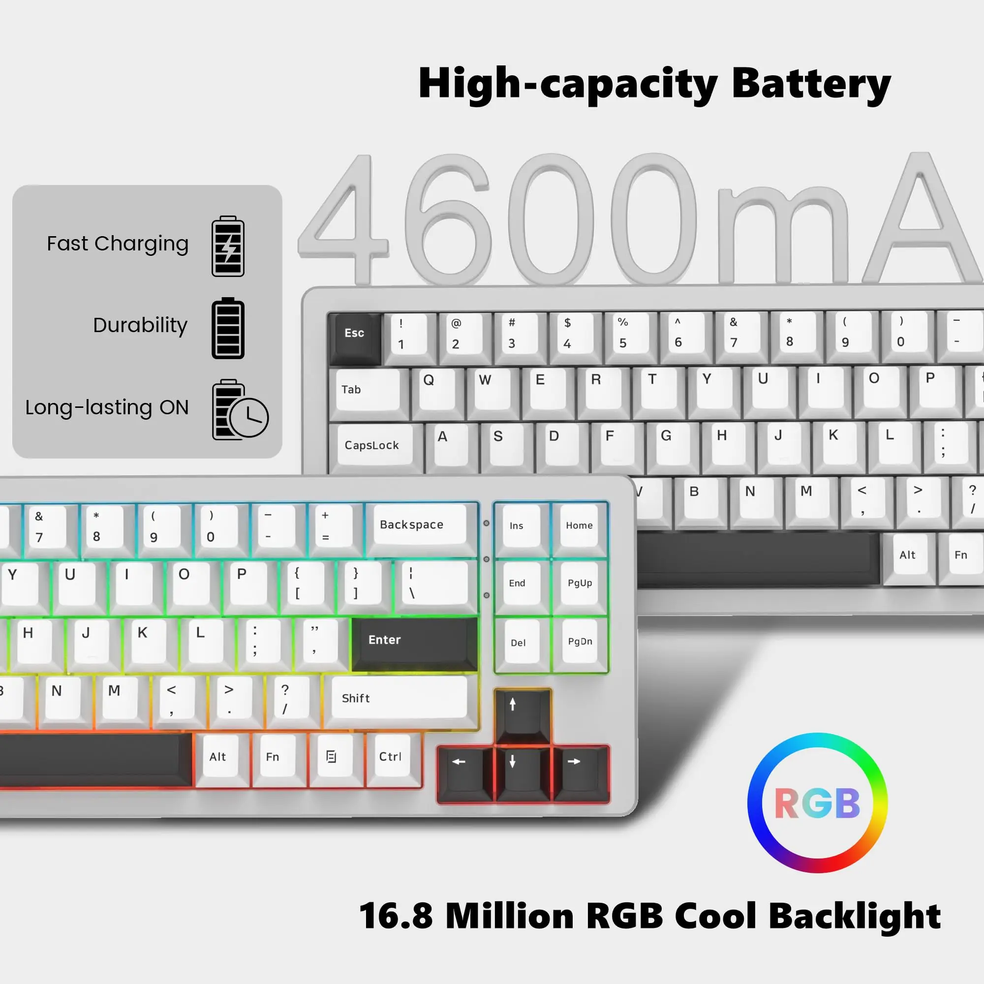 Imagem -03 - Alumínio Total Rgb Wireless Gaming Keyboard Tri-mode Bluetooth 2.4ghz Wired Compatível com Mac Win pc Sk71