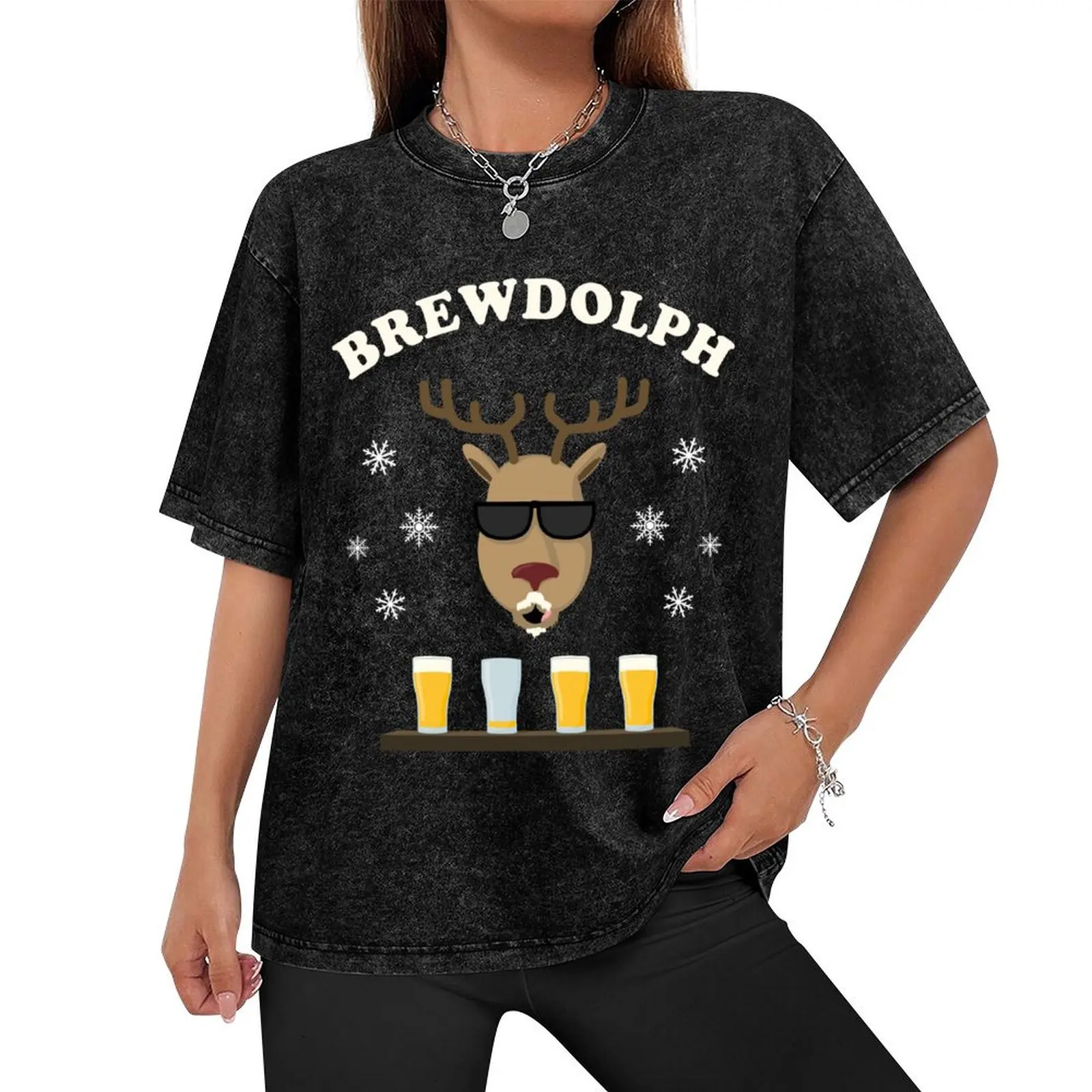 Brewdolph Christmas Reindeer Brew Dolph T-Shirt new edition Blouse shirts graphic Men's t shirts