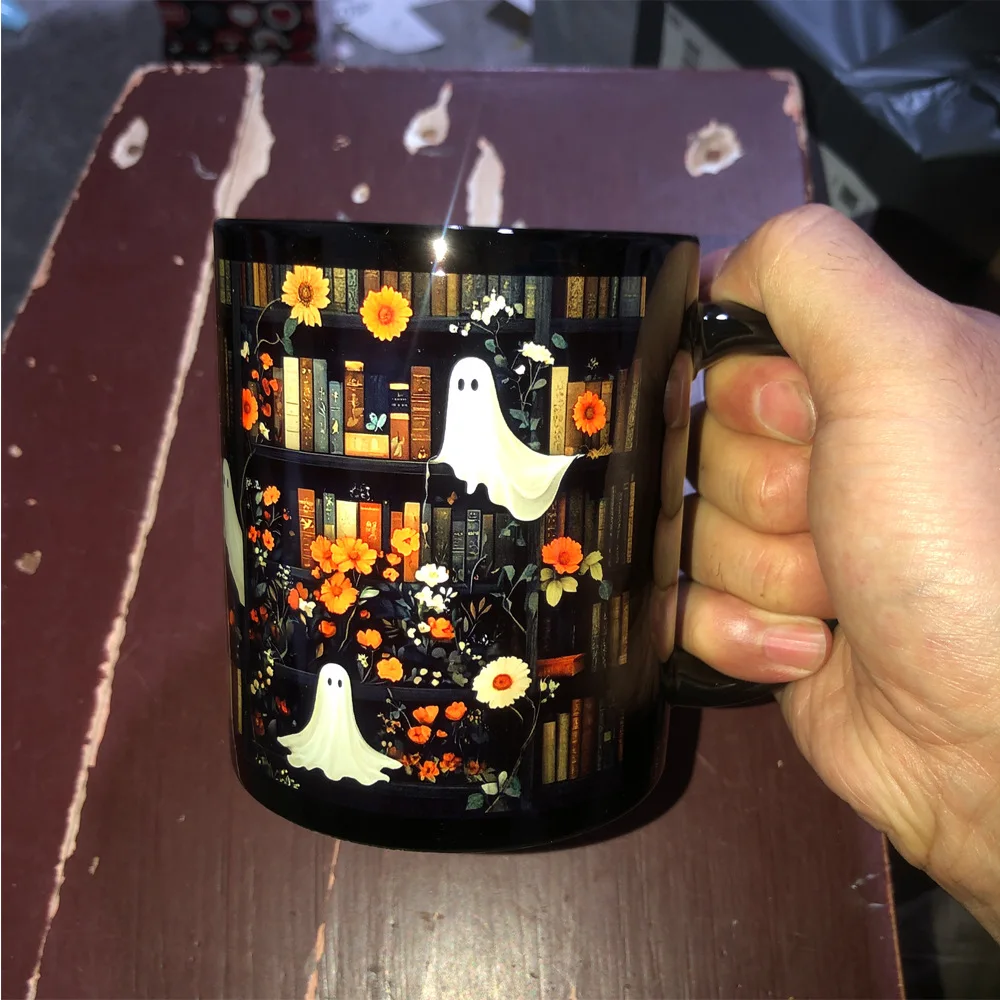 New products in March, Halloween gift mugs, white ghost water cups, creative coffee water cups