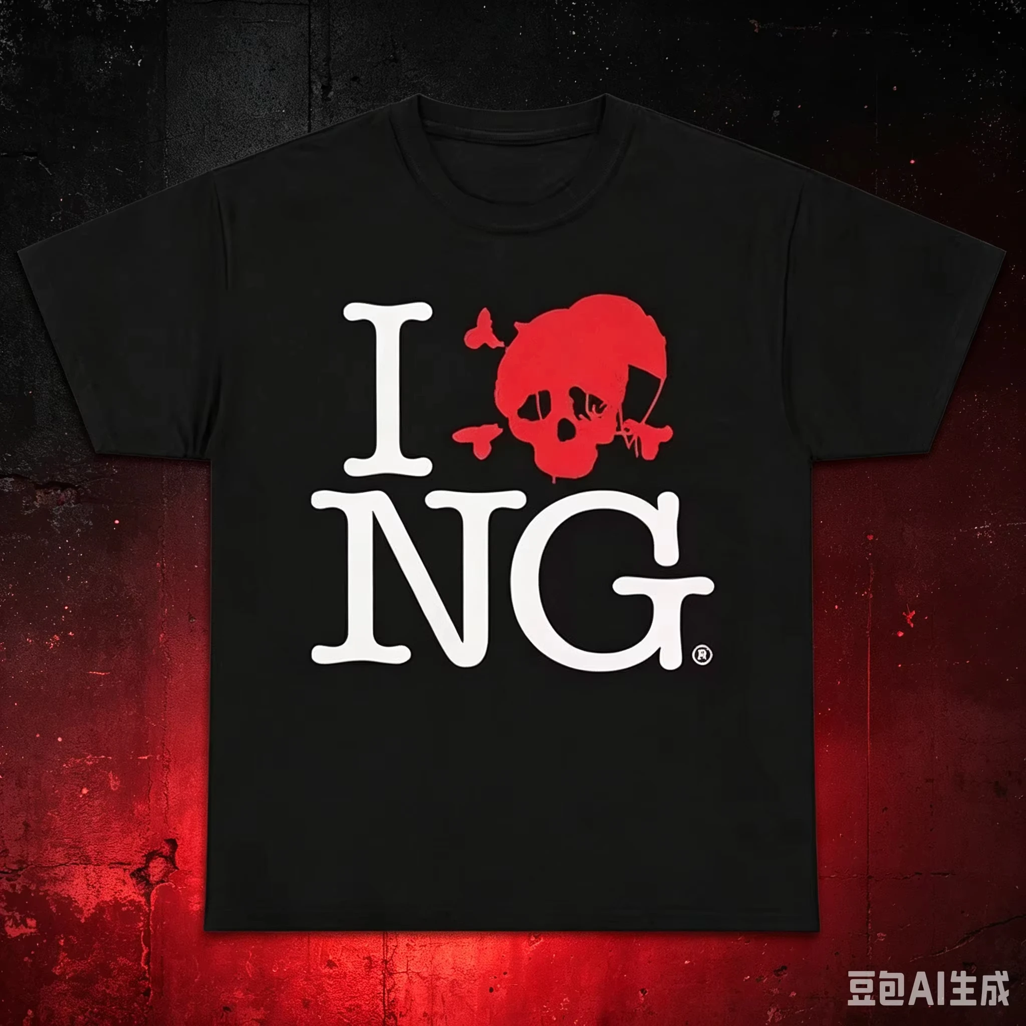 Summer 2026 I Love NG I Luv Novagang - American-style Printed Crew-neck Printed T-shirt