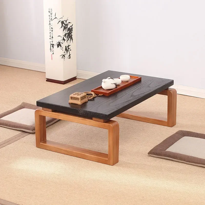 Mesa de té antigua plegable de madera para sala de estar, mesa de piso japonesa, Tatami compacto minimalista, baja, 60x45x30 CM