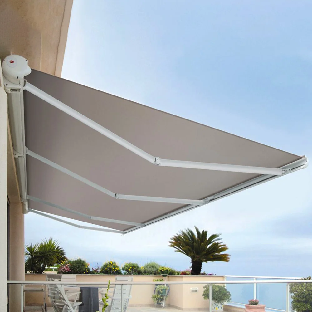 2026 Modern Electric Full Cassette Awning Outdoor Motorized Retractable Canopy Shade Patio Folding Arm Awningpromote sales