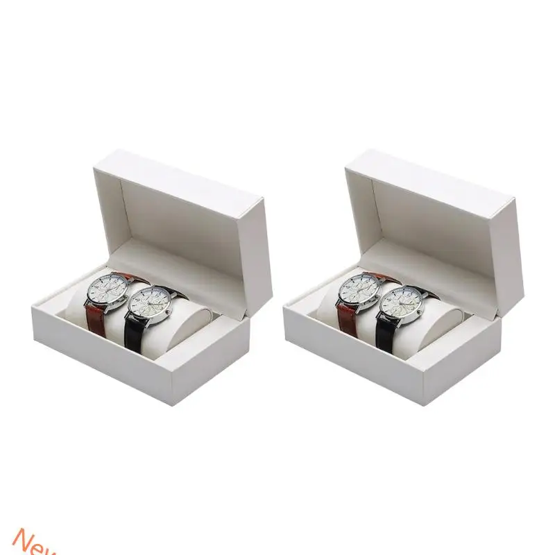

Modern PU Leather Watch Storage Pack Of 2 Sleek Display Boxes With Protective Compartments Watch Storage Solution