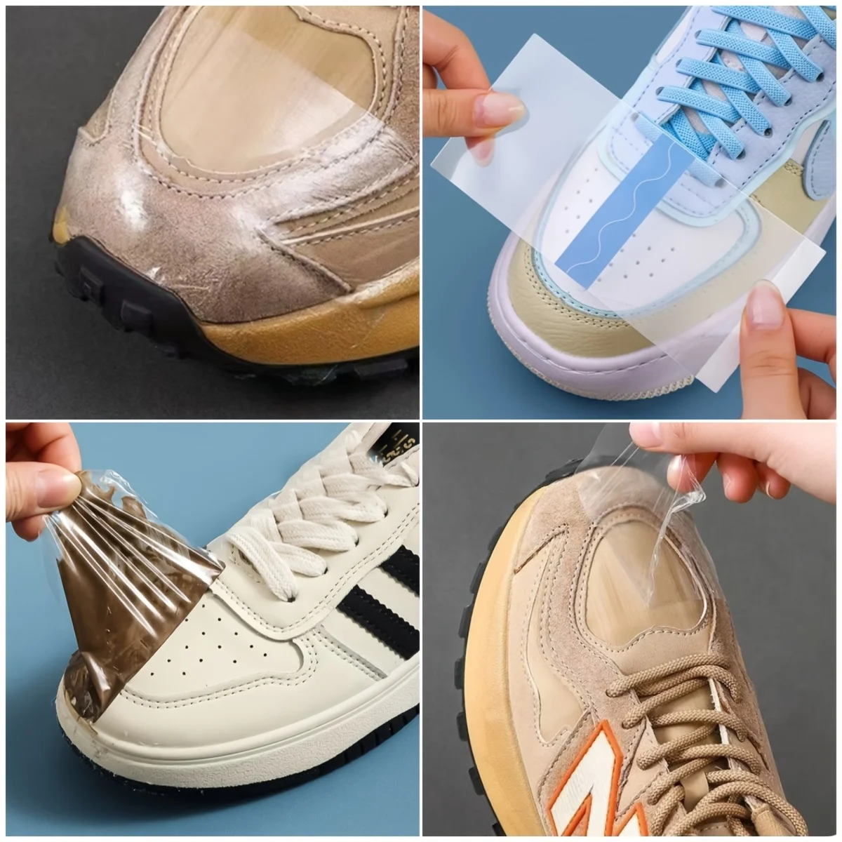 30/90Pcs Shoe Toe Rain Stickers Clear Films Shoe Head Stain Removal Wear Resistant Dirt Resistant Waterproof Shoe Stickers image 6