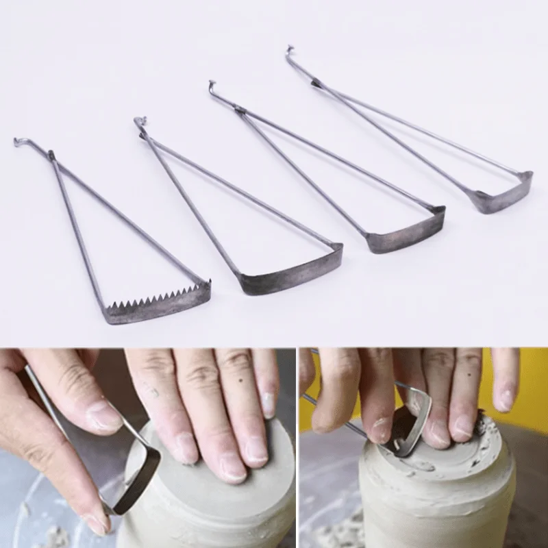 3Pcs/set Ceramic Fork Repair Knife Pottery Making Tool DIY Polymer Clay Trimming Carving Trowel Body Scraping Tool