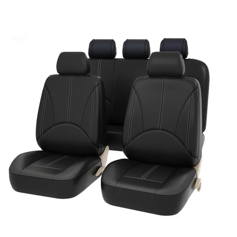 4/9PCS Leather Car Seat Covers For TOYOTA Camry Highlander Harrier Sequoia Corolla Land Cruiser Mark X Premio Cars Seat Cushion