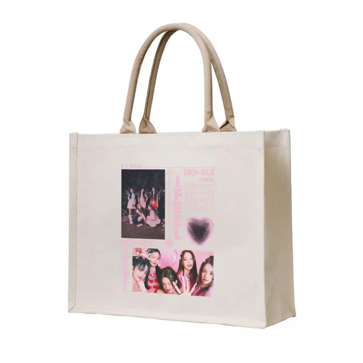 

GIDLE Kpop Tote Bag Canvas shoulder bag custom fabric bag reusable shopping bags