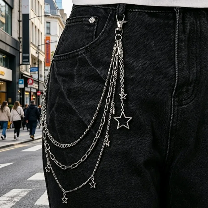 Layered Chain Handbag Pendant for Purse Charm Cross Heart Star Design 3D Texture Sturdy Alloy Easy Attach Backpack Keychain Gift - view 5