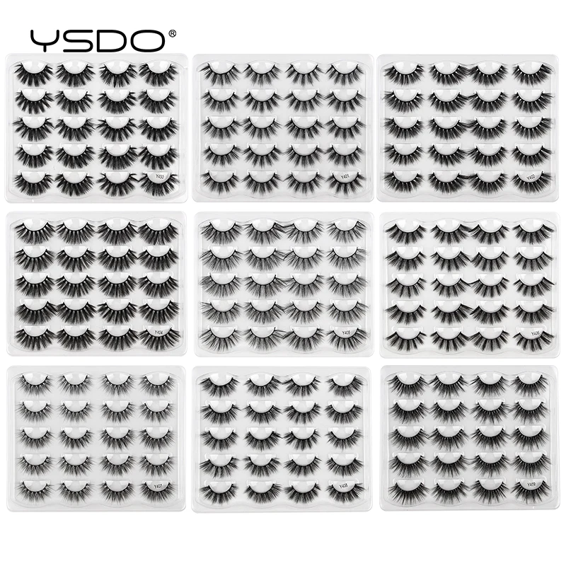 YSDO 3/16pair Fluffy Eyelashes Dramatic Smoky Cat Eye Lashes Natural Long Lashes Soft Faux Mink Lashes Flawless Makeup Look