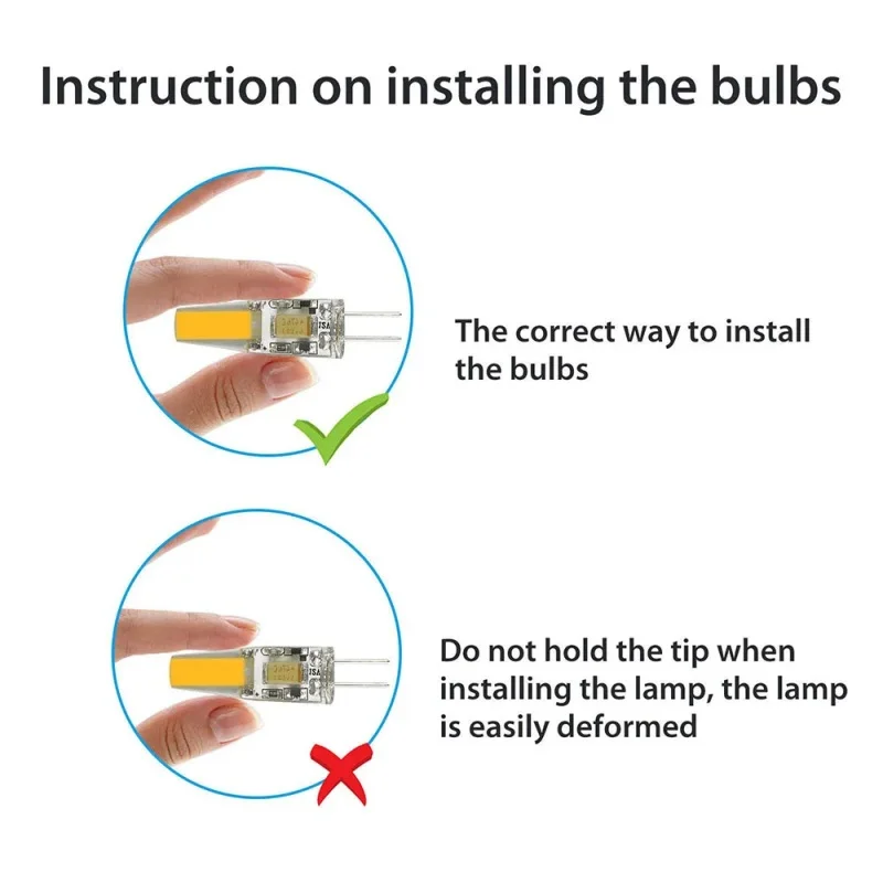 Imagem -03 - Dimmable Mini g4 Led Cob Lâmpada Luzes de Vela Halogênio para Lustre Refletor Branco Substituir 45w 6w ac dc 12v 220v 110v 10 Pcs