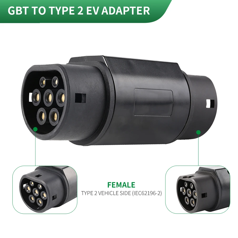 32A 22KW Type2 to GBT Electric Vehicle Charging Connector Type 2 IEC 62196 to GB/T EV Socket Charging Adapter For Car Chargers