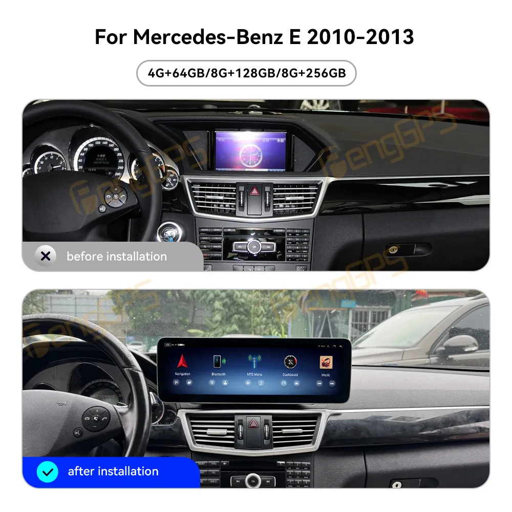 Car Radio 14.9 Inch Android 14 CarPlay For Mercedes-Benz E 2010-2013 Touch Screen Multimedia Player GPS Navigation Head Unit DSP