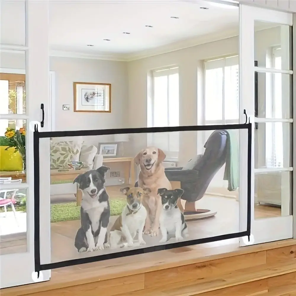 

Easy To Install Guard Pet Dog Barrier Fences Barrier Universal Pets Isolated Network with Hook Black Baby Safe Guard Door Home